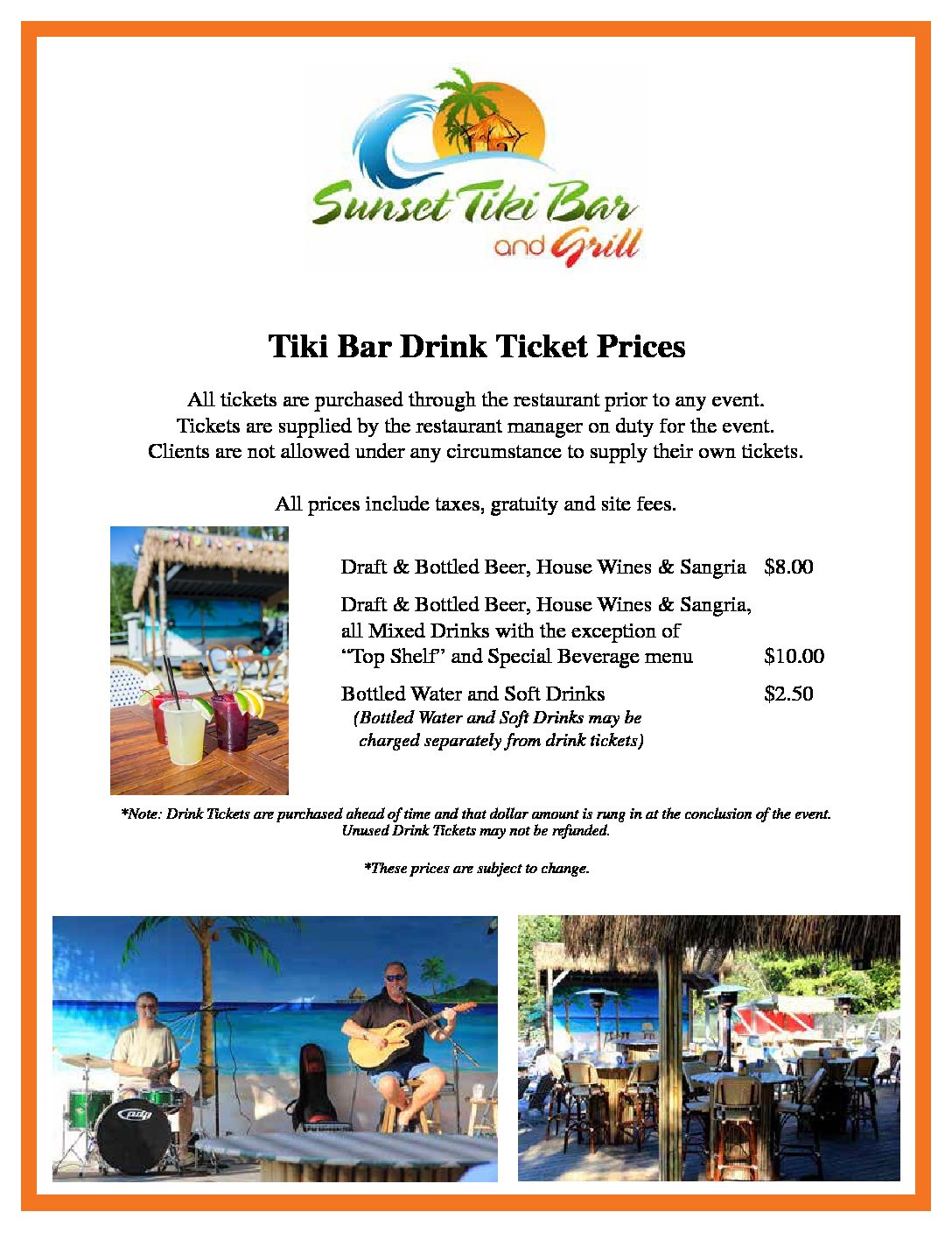 2017TikiBarDrinkTicketPricespdf Sunset Tiki Bar and Grill